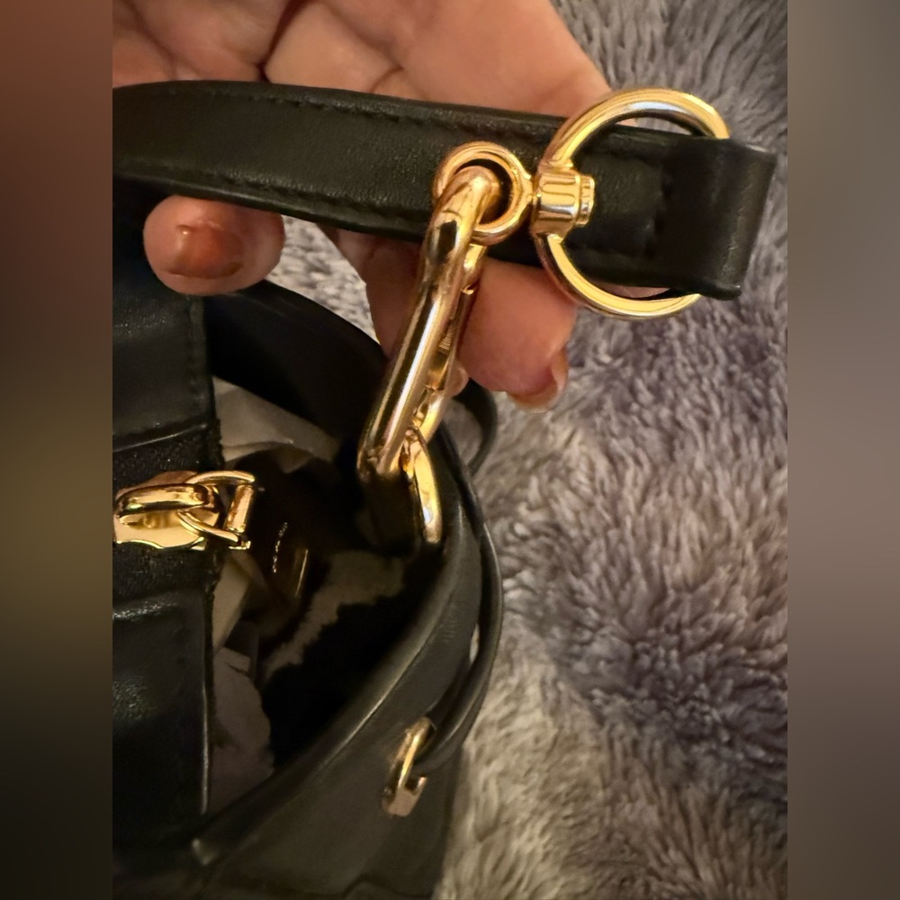 Coach Swagger Black Satchel Bag with Gold Accents F55665 EUC - Picture 9 of 16